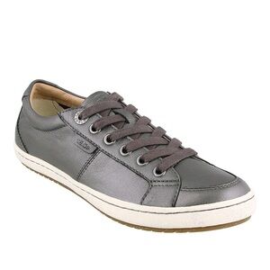Taos Onward Pewter Leather Low Top Sneakers